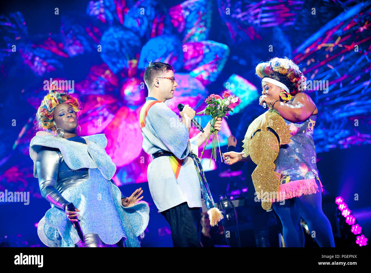 English electronic music duo Basement Jaxx performing at the Night Of The Proms, in Antwerp