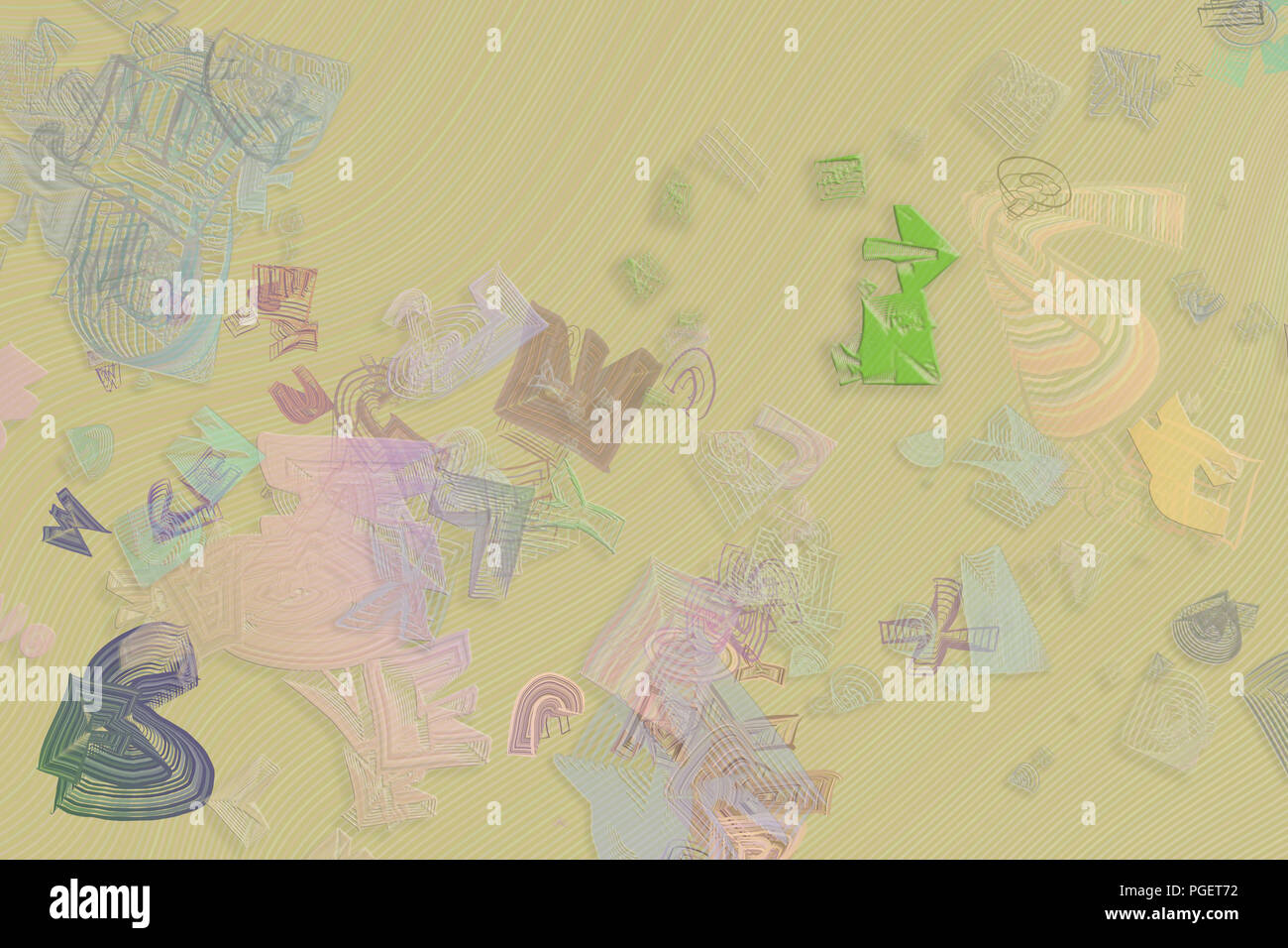 Abstract blended messy shapes, colorful & artistic for graphic design