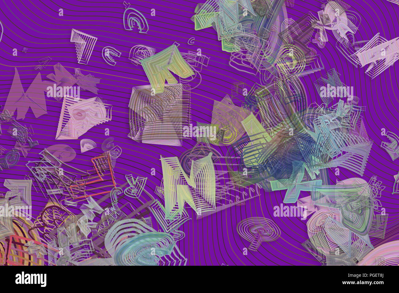 Abstract geometric background with blended messy shapes design Stock ...