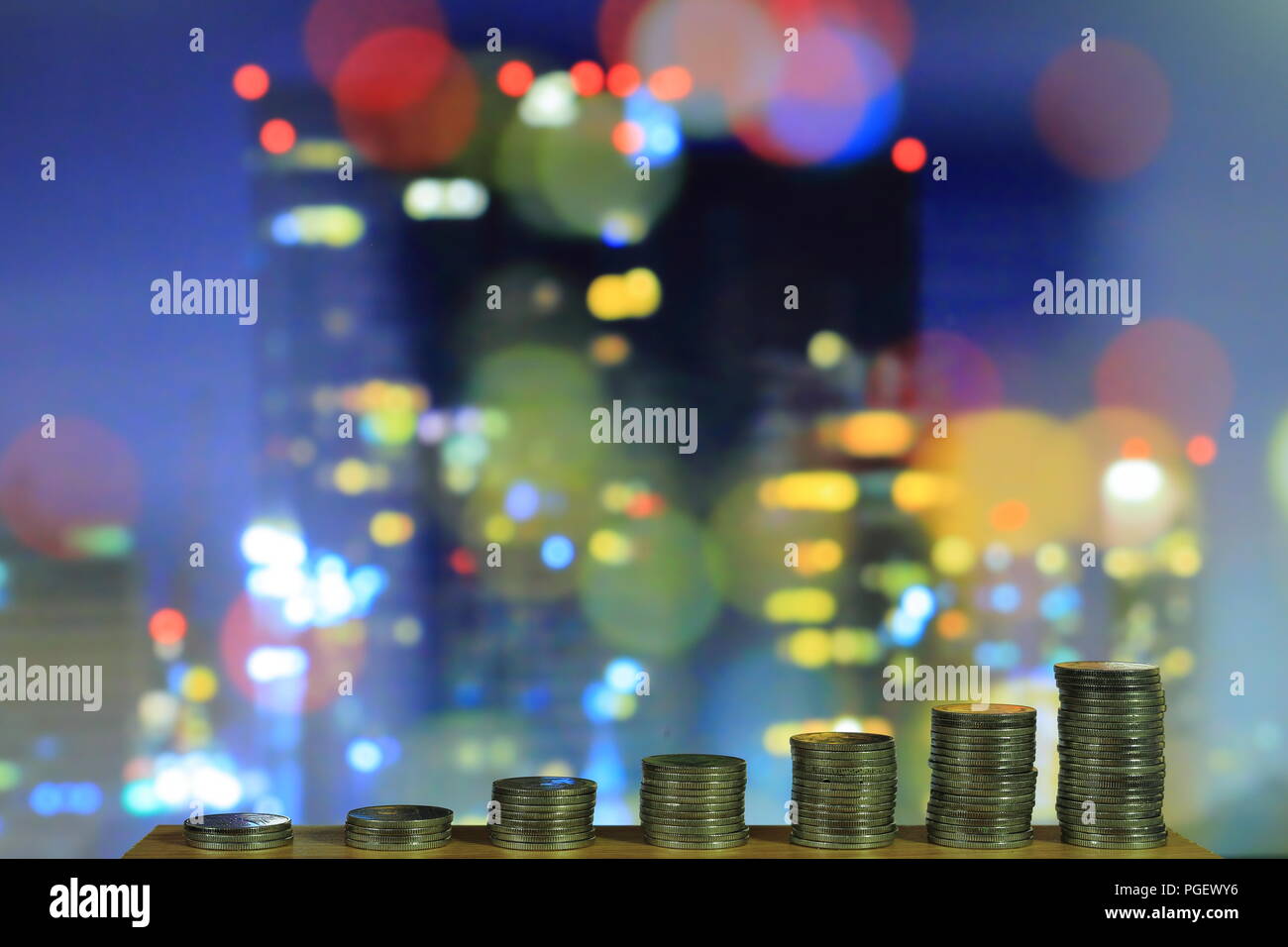 city of money. currency make metropolis go round. growing chart coin