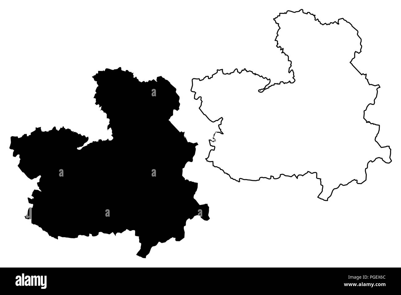 Castilla–La Mancha (Kingdom of Spain, Autonomous community) map vector ...