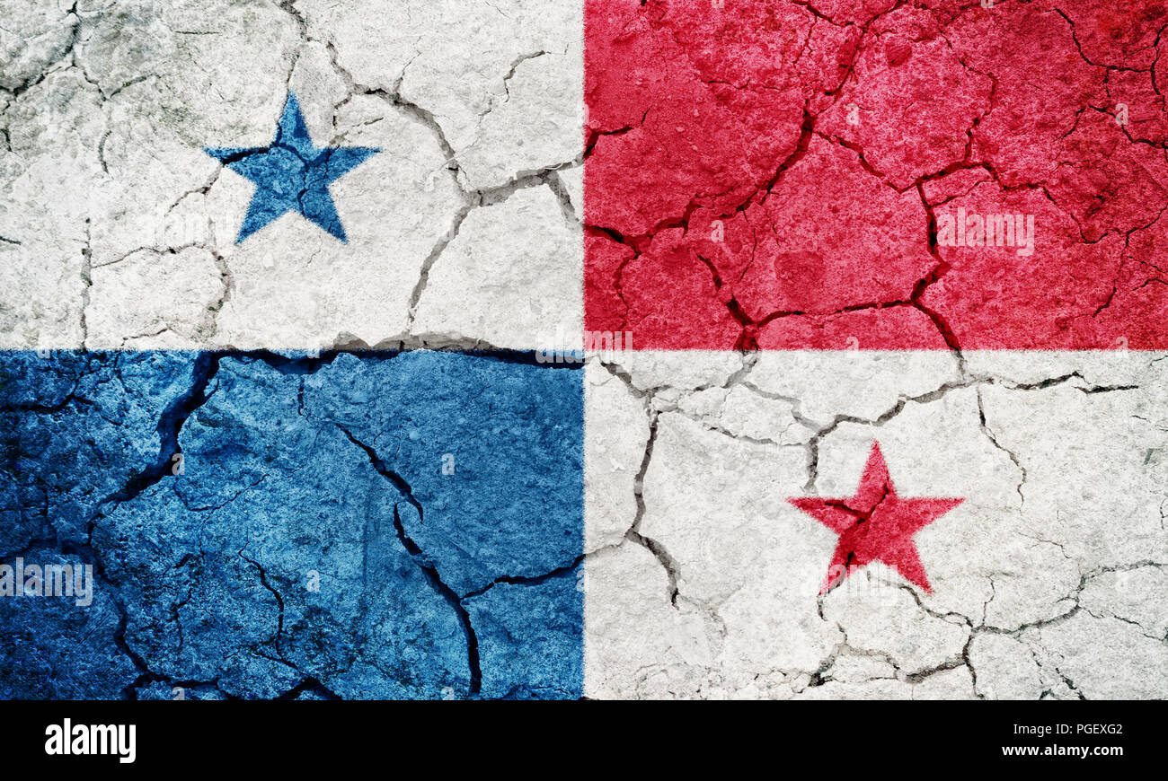 Republic of Panama flag on dry earth ground texture background Stock ...