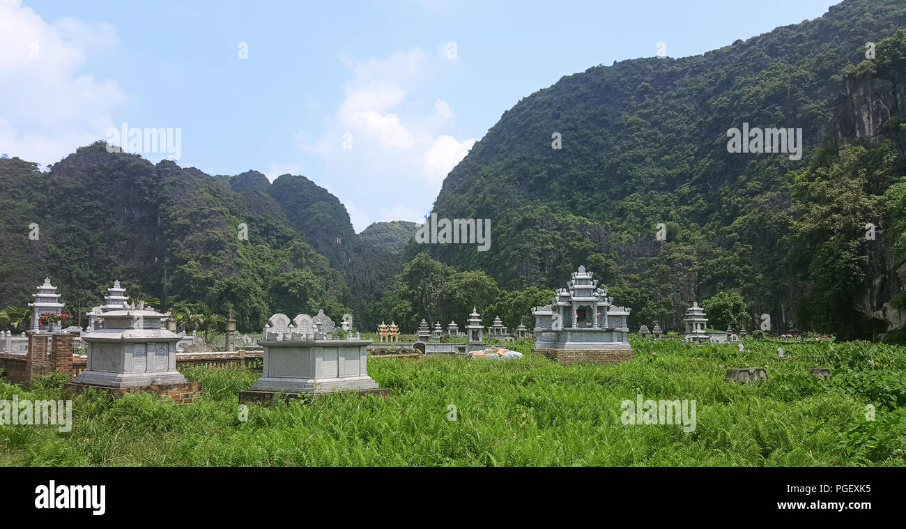 Tombs in Tam Coc - Vietnam Stock Photo