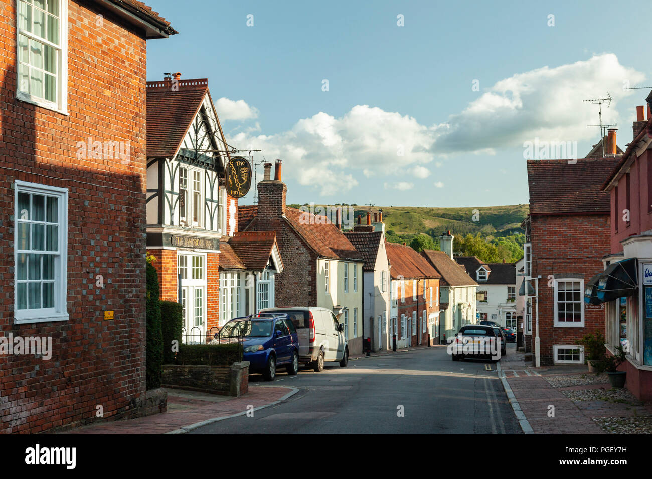 Summer evening in Ditchling village, East Sussex, England. Stock Photo