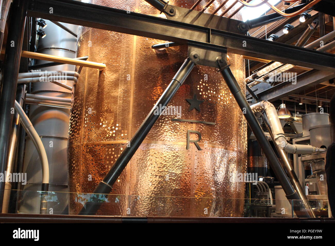Roasting equipment at the Starbucks Reserve Roastery and Tasting Room ...