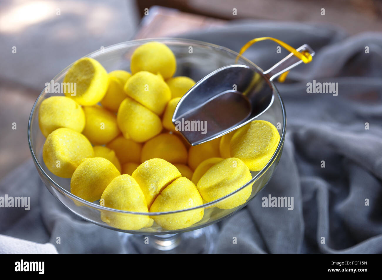 Sweet Candy Treats In Glass Jar As Festive Decoration Stock Photo
