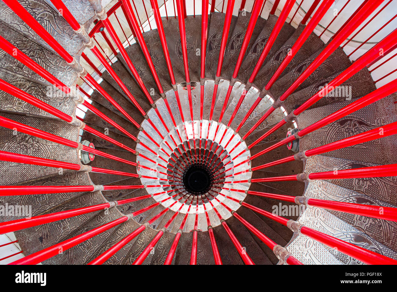 Spiral stairs in the tower of Ljubliana Castle in Ljubliana (Slovenia) Stock Photo