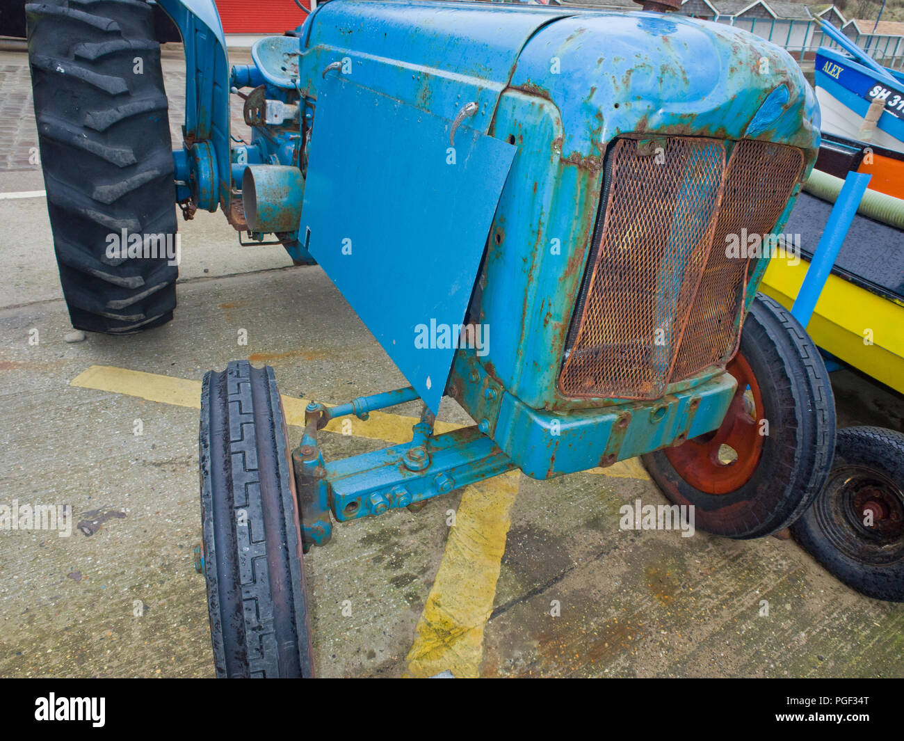 Old Rusty Tractors Filey Sea Front North Yorkshire Uk Stock Photo Alamy