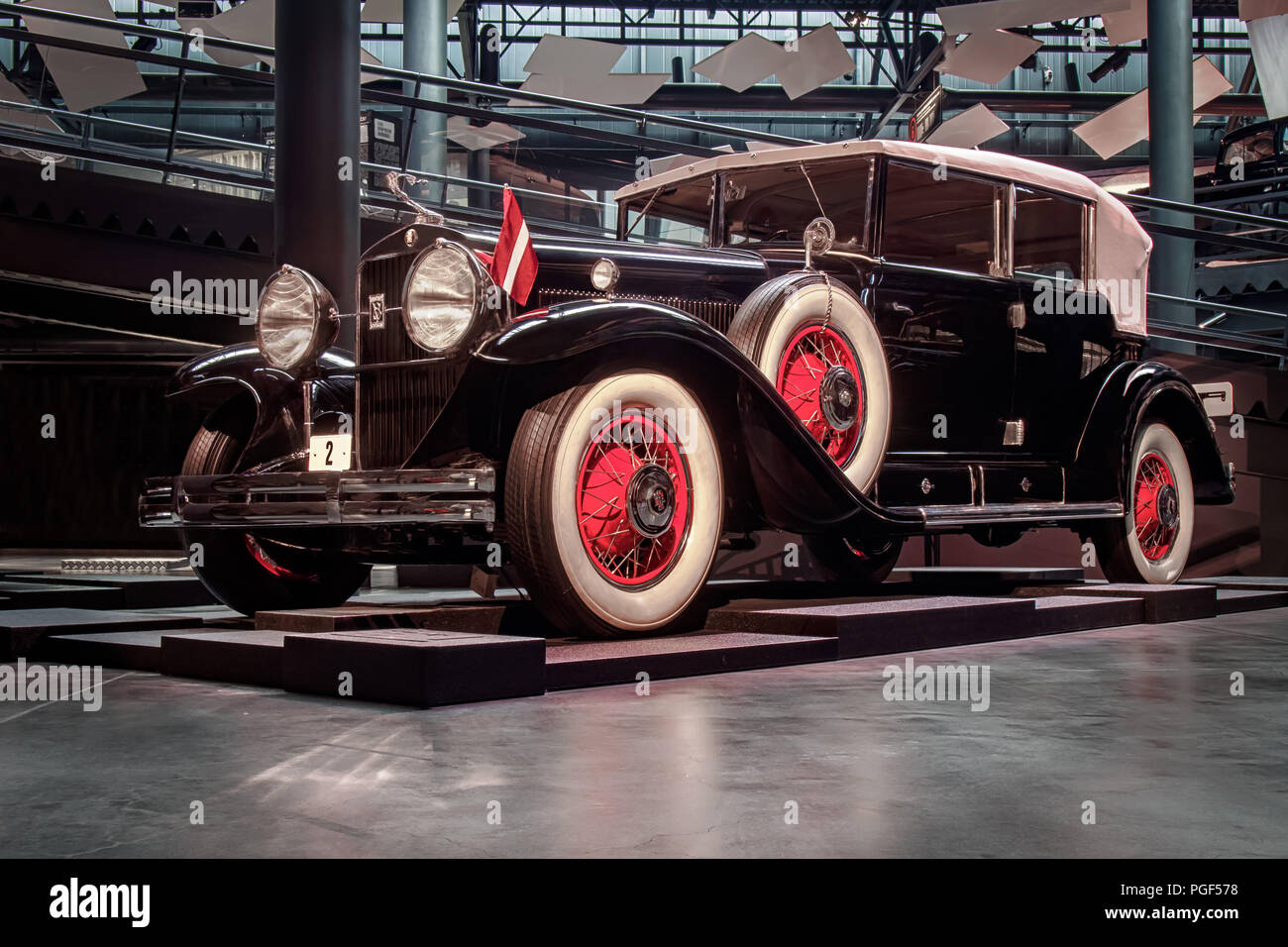 RIGA, LATVIA-APRIL 18, 2018: 1930 Cadillac V8 Series 353 in the Riga Motor Museum. Stock Photo