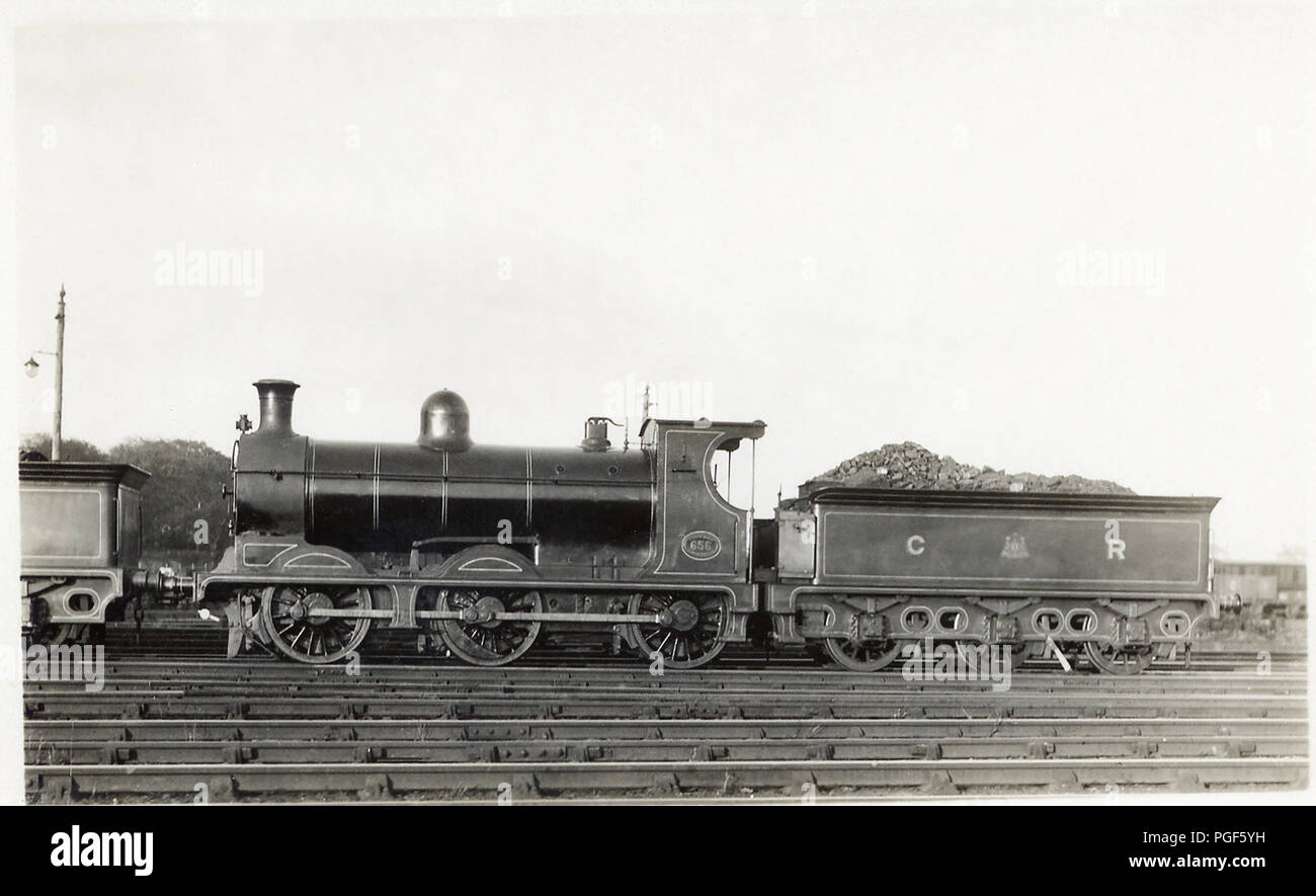 Caledonian Railway 'Jumbo' 0-6-0 steam railway locomotive No.658 in Caledonian livery Stock Photo