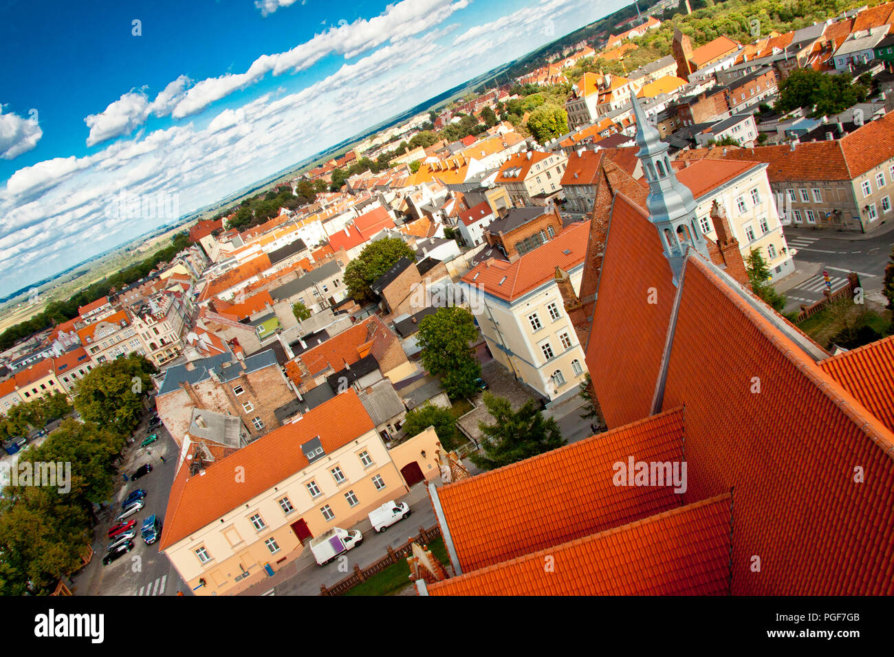 Aerial view on Chelmno town - Poland. Stock Photo