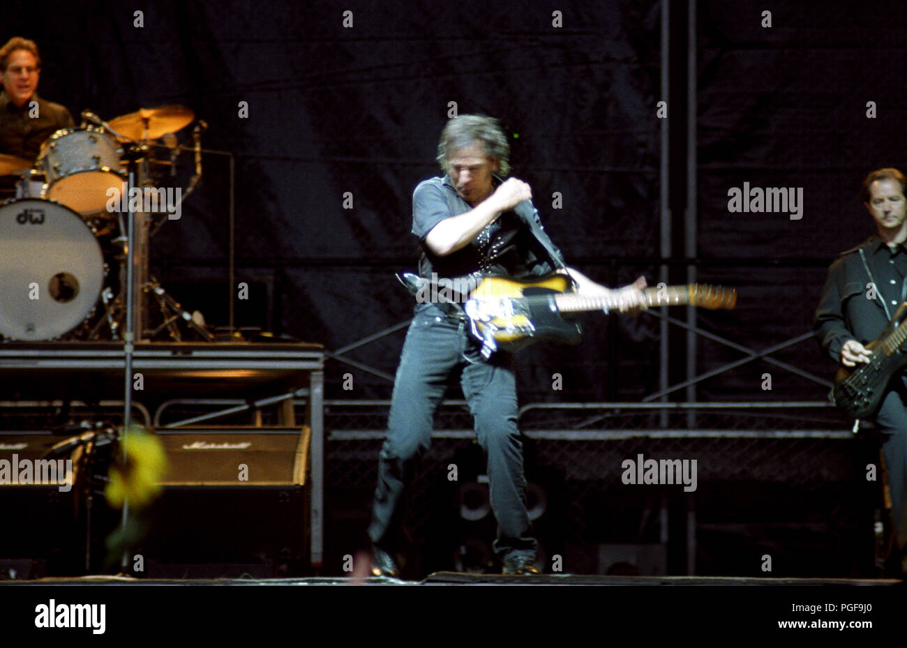 Bruce Springsteen & E Street Band concert in Brussels during the “Rising Tour” (Belgium, 12/05/2003) Stock Photo