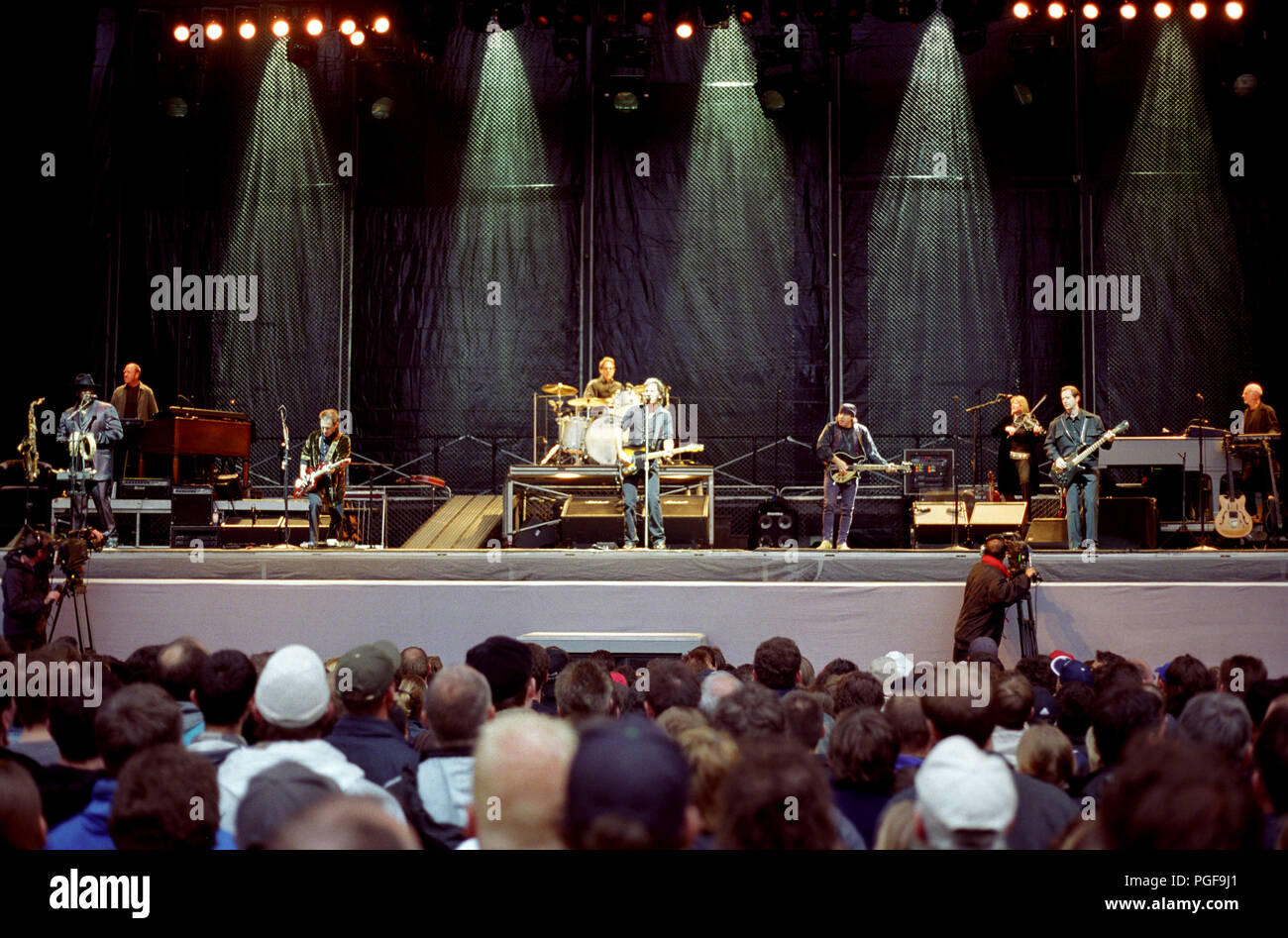 Bruce Springsteen & E Street Band concert in Brussels during the “Rising Tour” (Belgium, 12/05/2003) Stock Photo