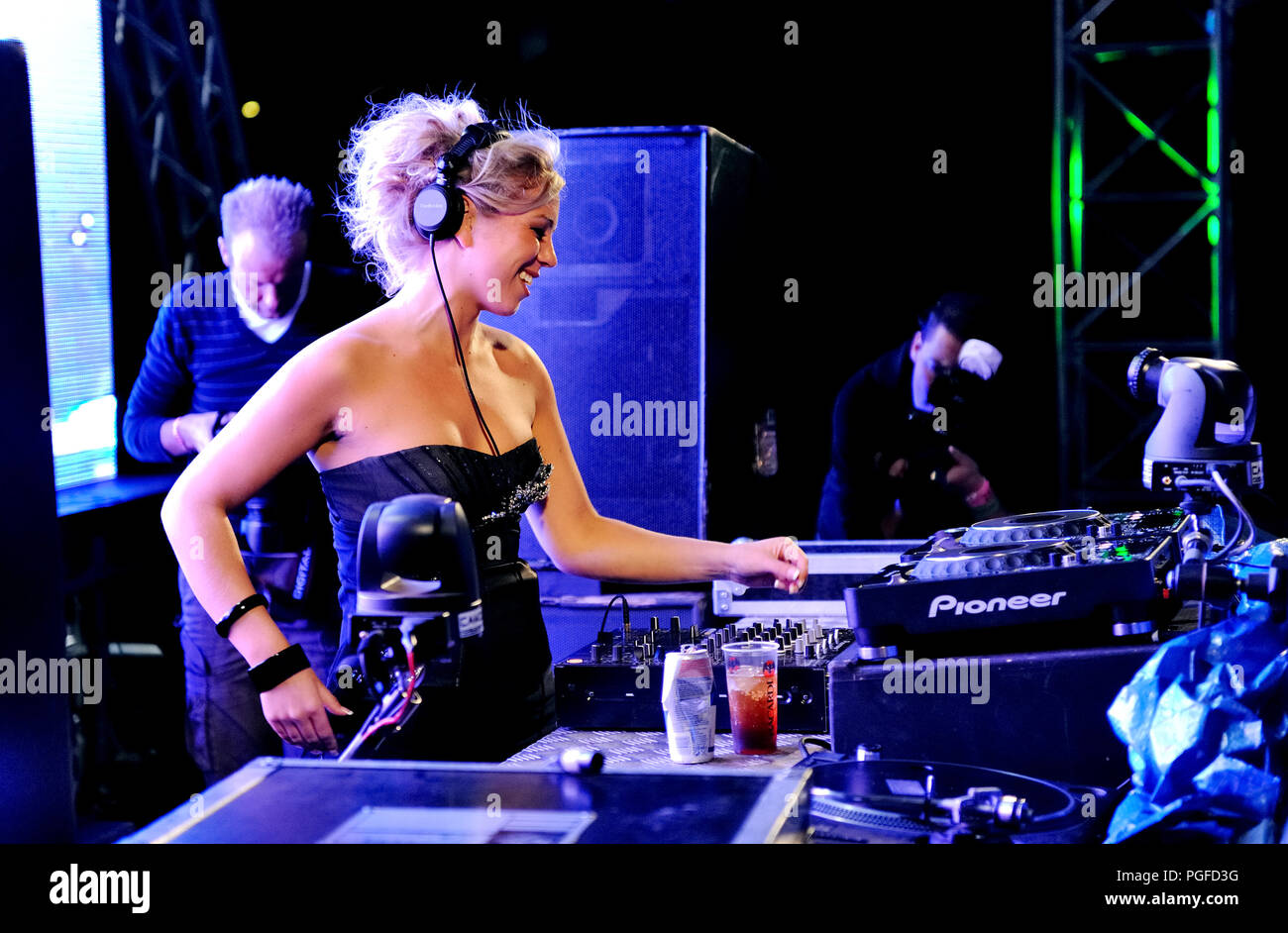 Dutch deejay Korsakoff (Lindsay van der Eng) playing at the Laundry Day