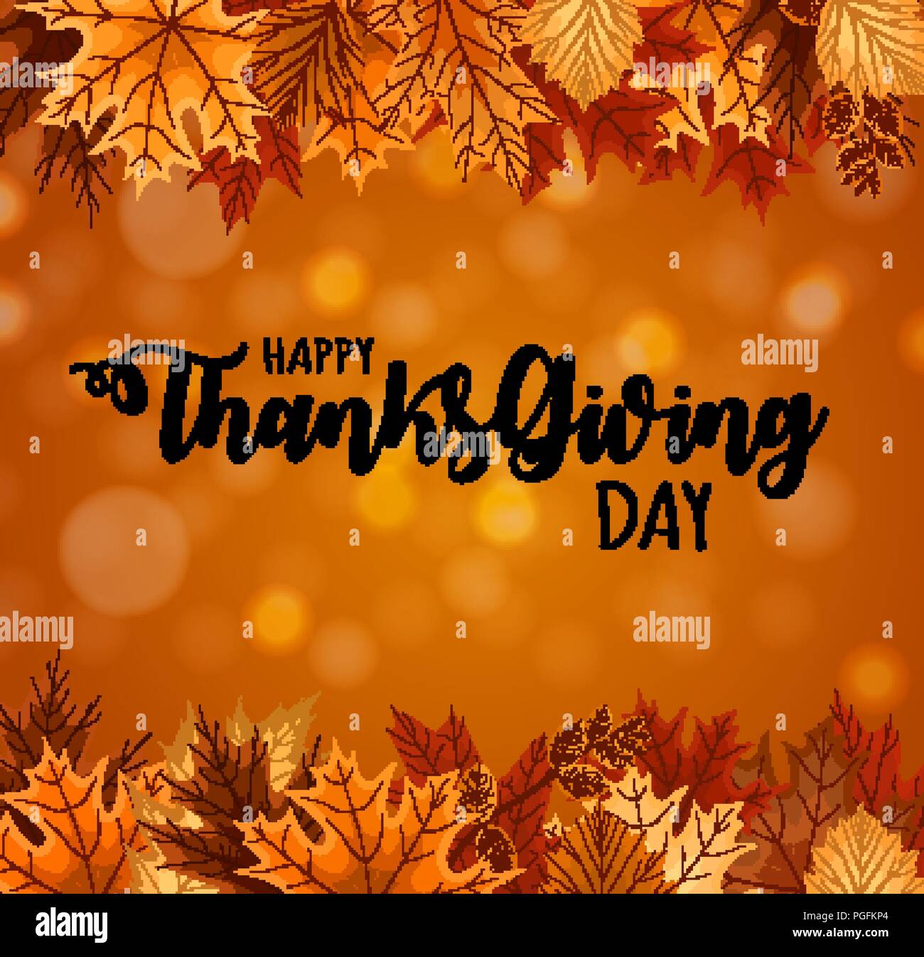 Abstract Vector Illustration Happy Thanksgiving Day Background with