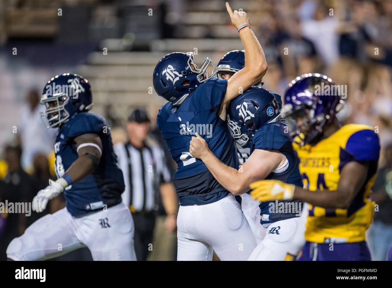 Houston, USA. 25 August 2018. Rice Owls place kicker Jack Fox (2