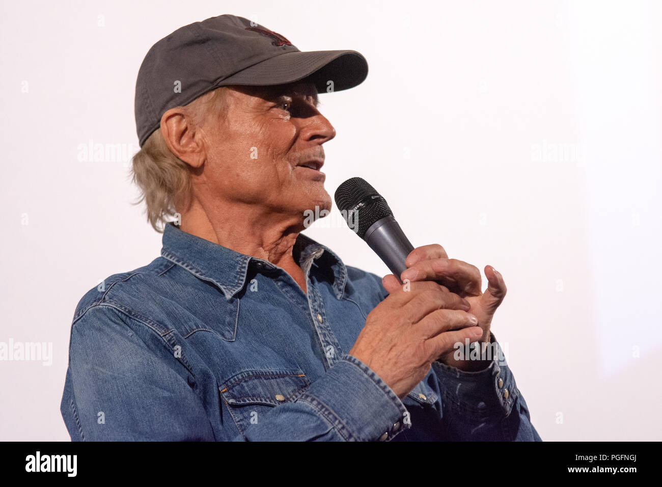 SULZBACH, AUGUST 25 2018: Actor Terence Hill (*1939) presents his newest movie "My Name is Thomas" in Sulzbach, Germany as part of a film tour Credit: Markus Wissmann/Alamy Live News Stock Photo