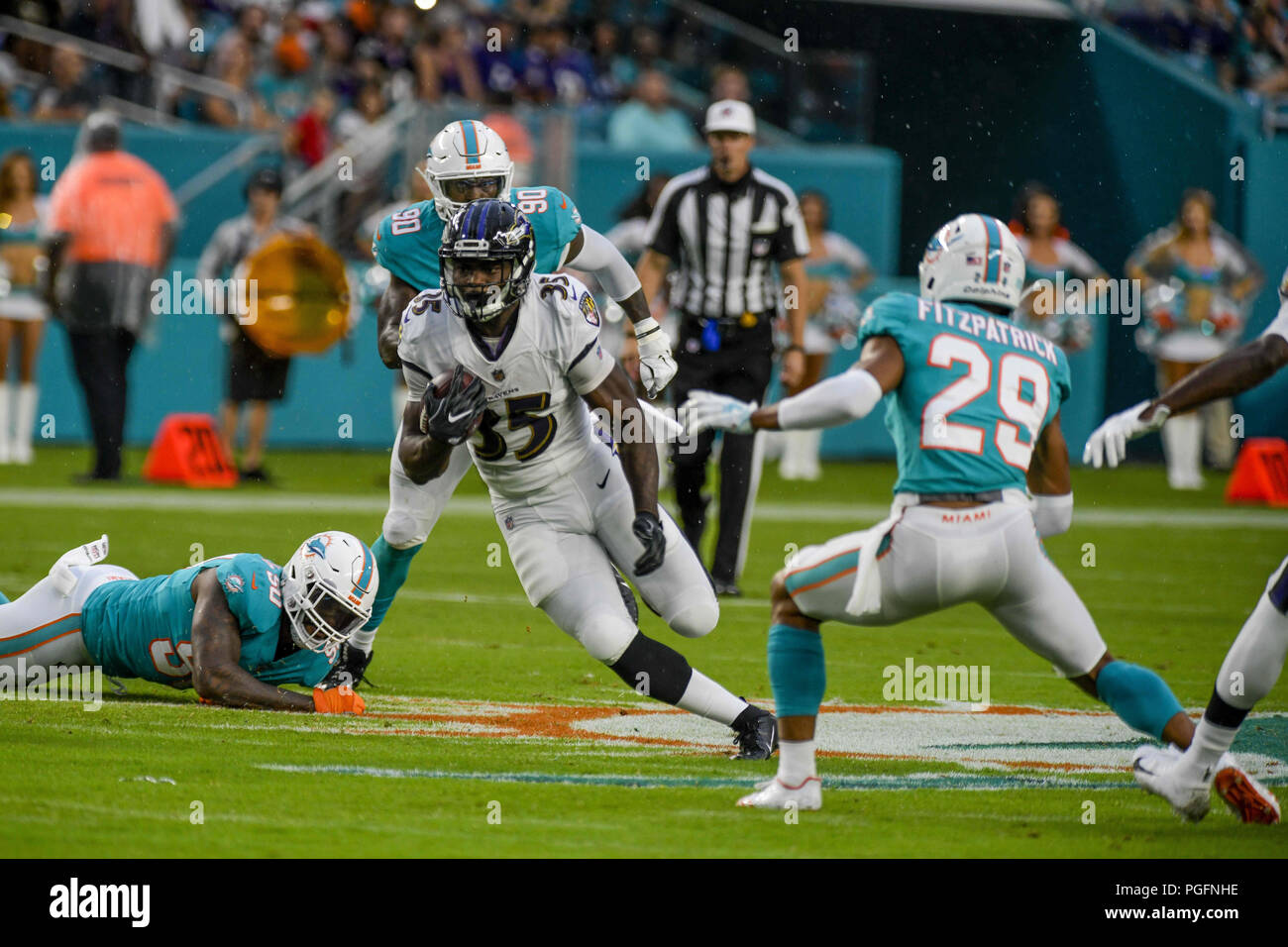 Miami, Florida, USA. 25th Aug, 2018. Big hits during the Miami Dolphins v Baltimore  Ravens game on Saturday August 25, 2018 Credit: Dalton Hamm/ZUMA Wire/Alamy  Live News Stock Photo - Alamy