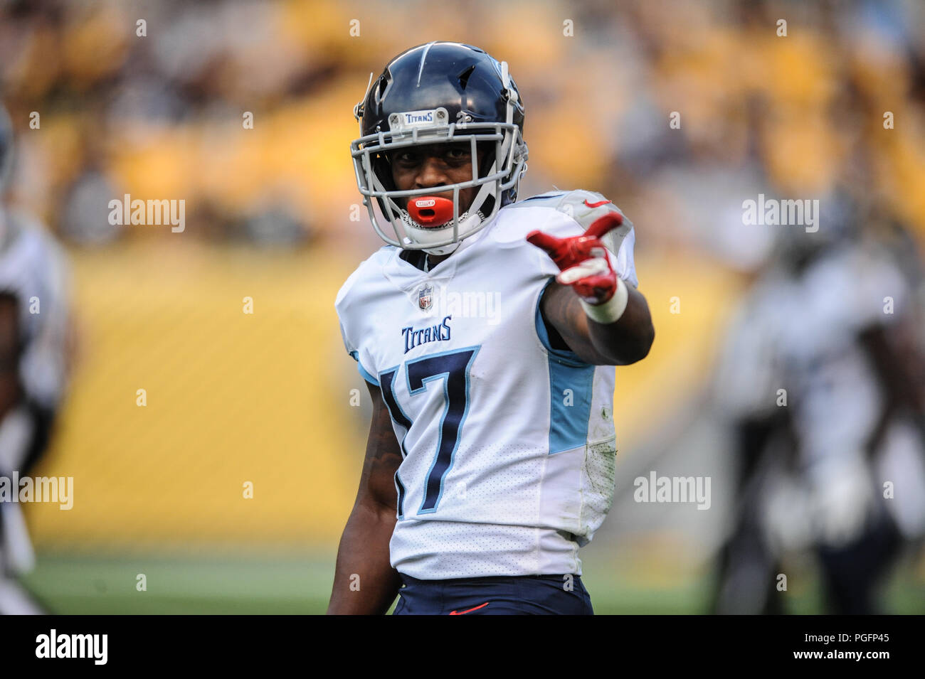 Pittsburgh, USA. 25 August 2018. Titans #17 Cameron Batson during the  Pittsburgh Steelers vs Tennessee Titans