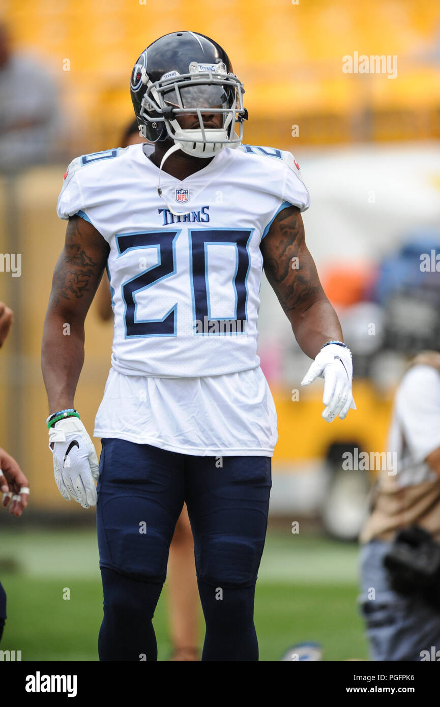 Pittsburgh, USA. 25 August 2018. Titans #20 Demontre Hurst during