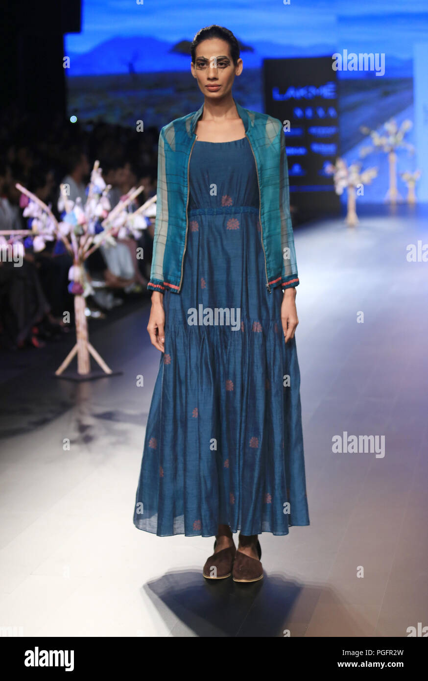 Mumbai India. 26th Aug 2018. A model seen showcasing a design by label Tahweave.5th day of the Lakme Fashion Week Winter Festive 2018 at hotel St. Regis in Mumbai. Credit Azhar Khan SOPA Images ZUMA