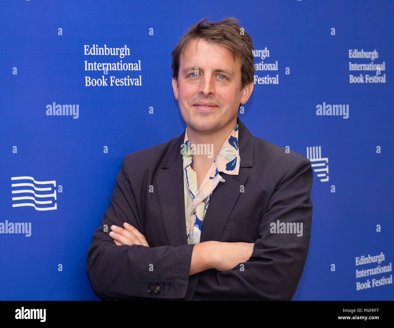 Edinburgh, Scotland, UK. 26 August, 2018. Pictured; Oliver Bullough the investigative journalist. In 'Moneyland' he glues together the Panama Papers, Trumpism and inequality to expose the super-rich. Credit: Iain Masterton/Alamy Live News Stock Photo