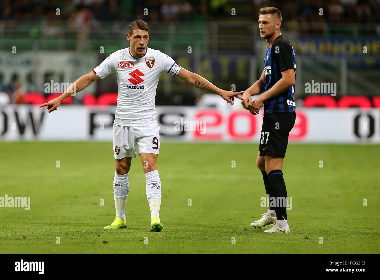 Milan, Italy. 26th August, 2018.  Andrea Belotti of Torino FC in action   during the Serie A football match between FC Internazionale and Torino Fc. Credit: Marco Canoniero/Alamy Live News Stock Photo