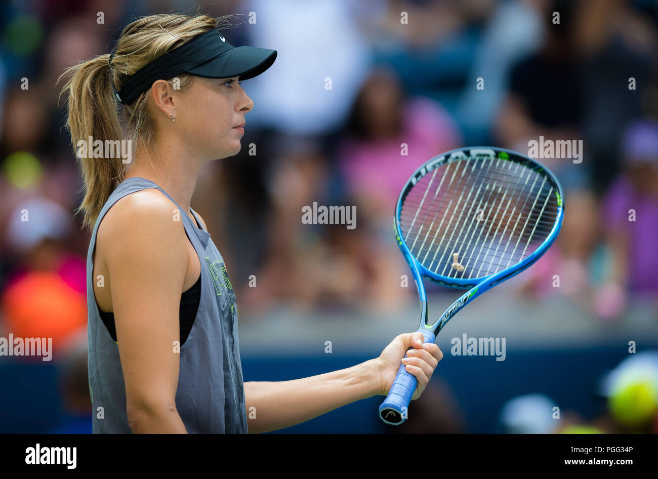 Maria Sharapova of Russia practices ahead of the 2018 US Open Grand Slam  tennis tournament. New York, USA. August 26th 2018. 26th Aug, 2018. Credit:  AFP7/ZUMA Wire/Alamy Live News Stock Photo - Alamy