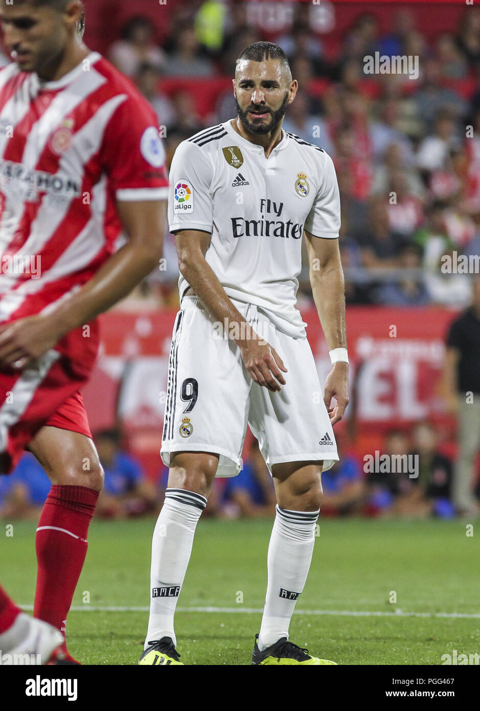 Girona, Spain. 26th Aug, 2018. Benzema of Real Madrid in action during the spanish league, La Liga, football match between Girona and Real Madrid CF on August 26, 2018 at Montilivi stadium in Girona, Spain. 26th Aug, 2018. Credit: AFP7/ZUMA Wire/Alamy Live News Stock Photo