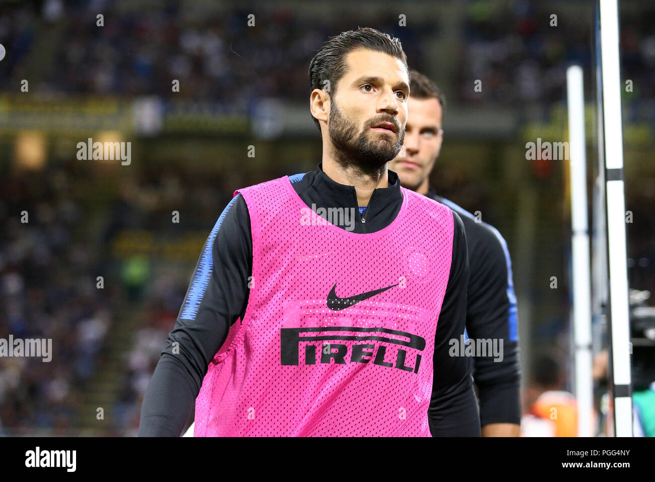 Milano, Italy. 26th August, 2018.  Antonio Candreva of FC Internazionale looks on before  the Serie A match between FC Internazionale and Torino Fc. Credit: Marco Canoniero/Alamy Live News Stock Photo