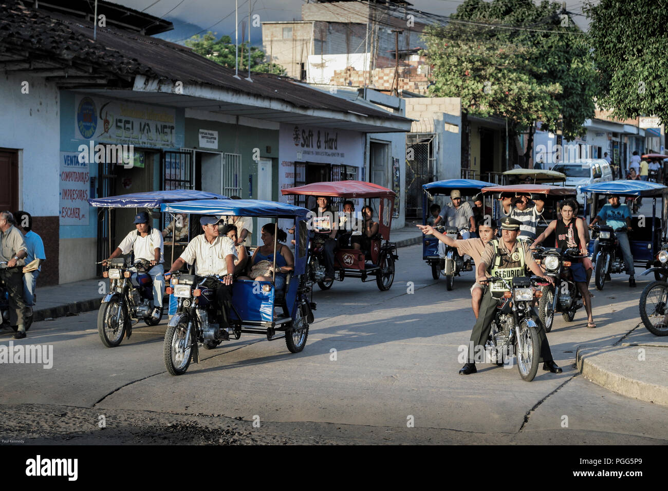 Three wheeler auto rickshaws in Tarapoto, Peru Stock Photo - Alamy