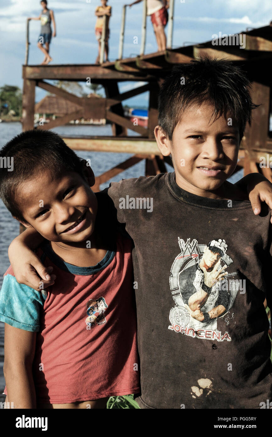 Young boys in Iquitos, Loreto, Peru Stock Photo