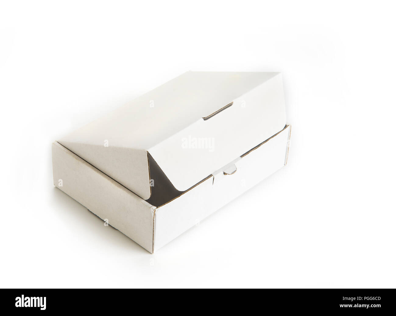 Cardboard paper box on a white background Stock Photo
