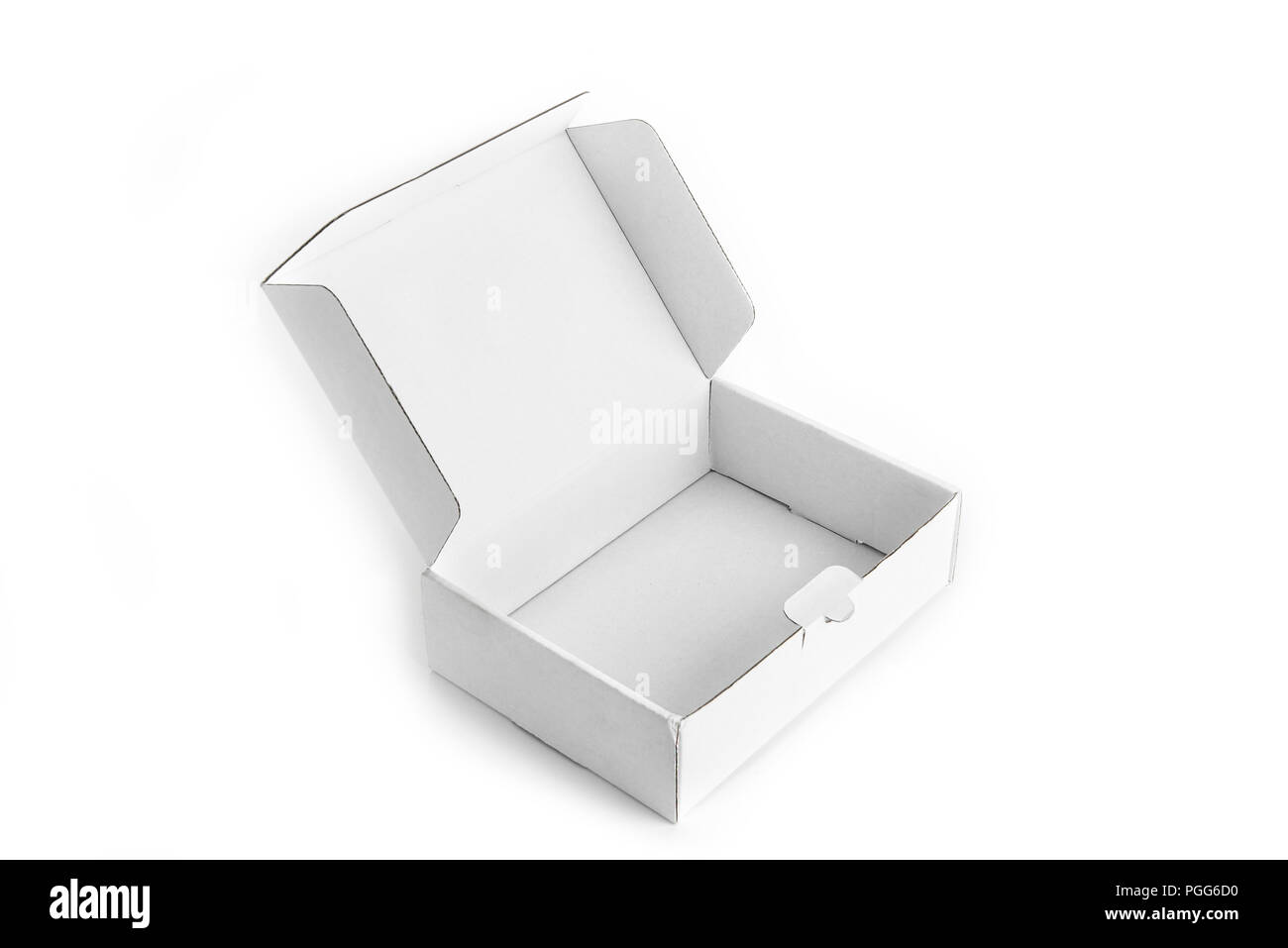 Cardboard paper box on a white background Stock Photo