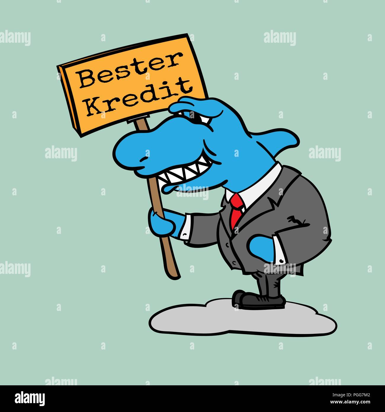 Grinning Cartoon Shark Holding A Sign With The Words Good Terms Vector Illustration Stock Vector Image Art Alamy<script async src=
