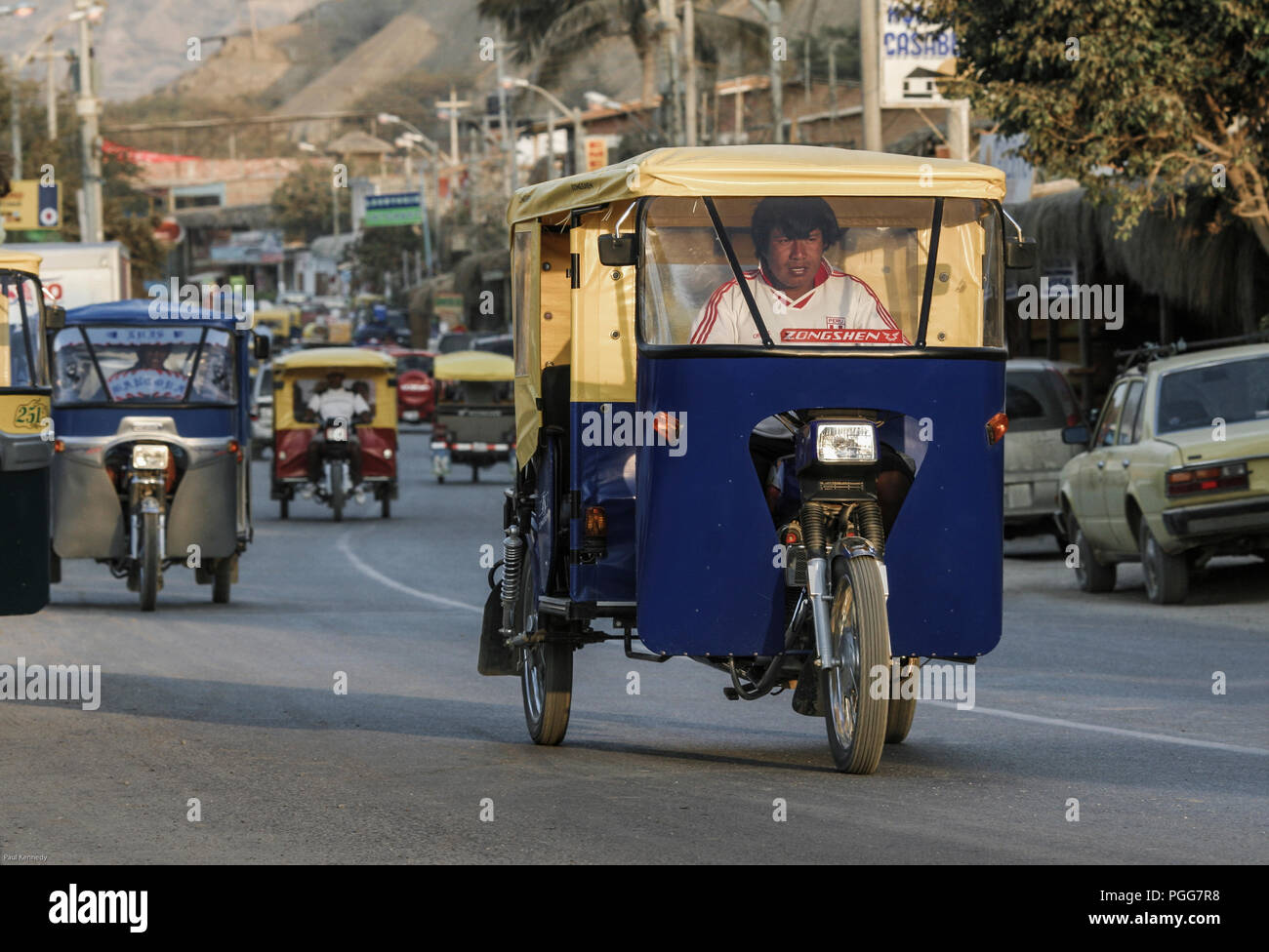 Auto rickshaws in Mancora, Peru Stock Photo - Alamy