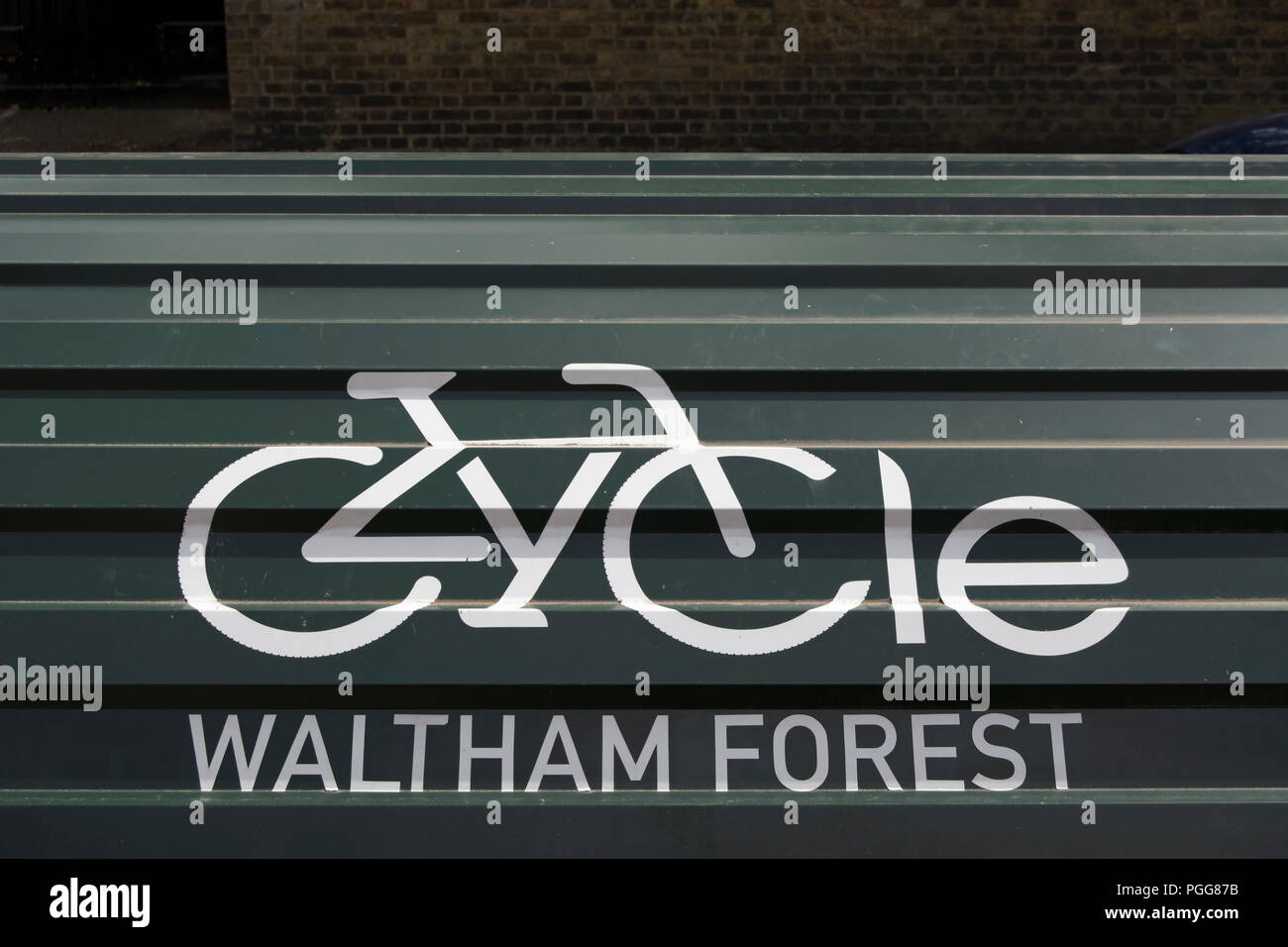 roof of a cycle hangar in the london borough of waltham forest Stock Photo