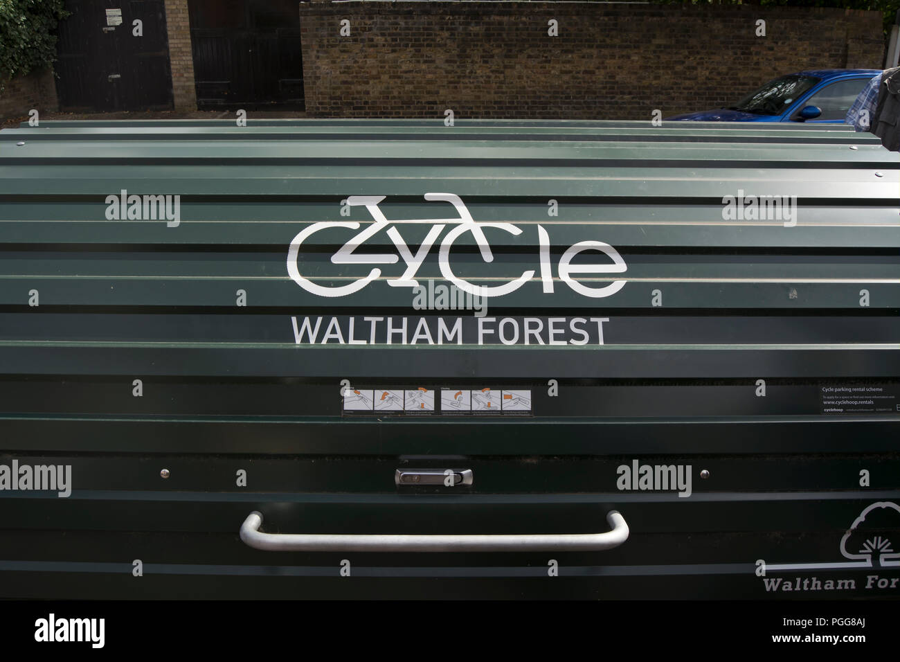 roof of a cycle hangar in the london borough of waltham forest Stock Photo