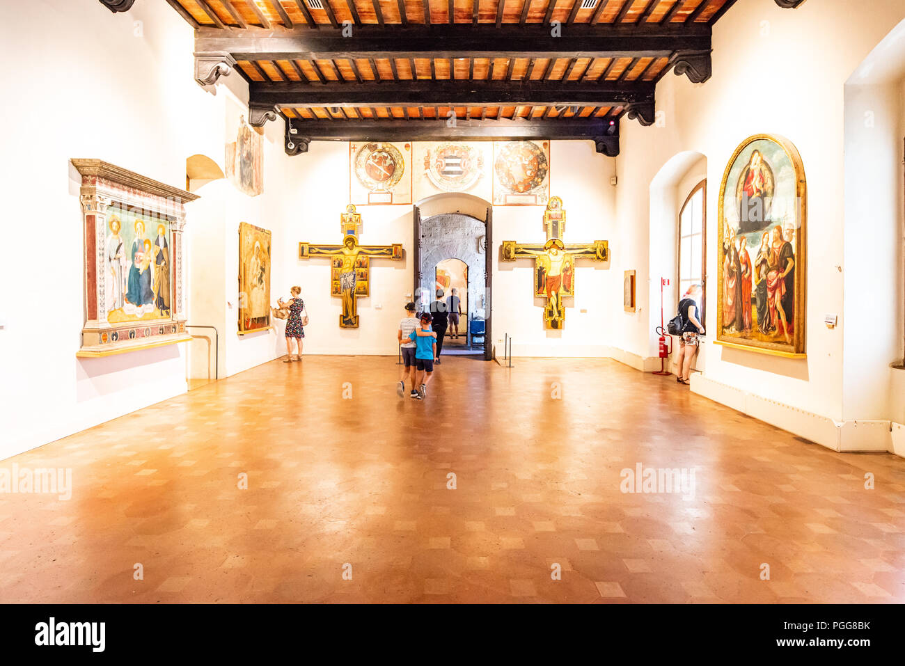 The art gallery within the Torre Grossa in San Gimignano, Italy Stock Photo