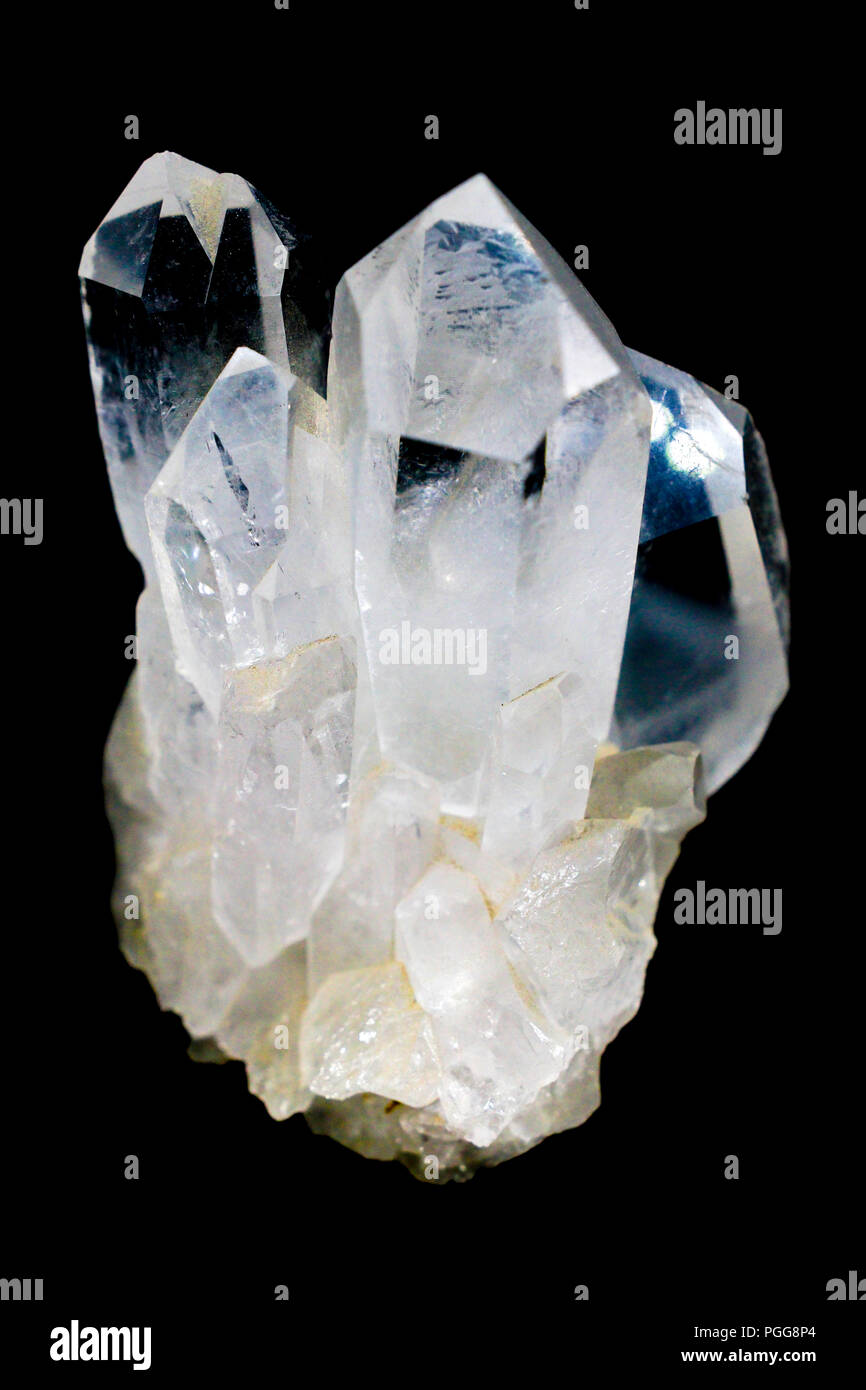 Quartz Crystal Cluster, crystals Stock Photo Alamy