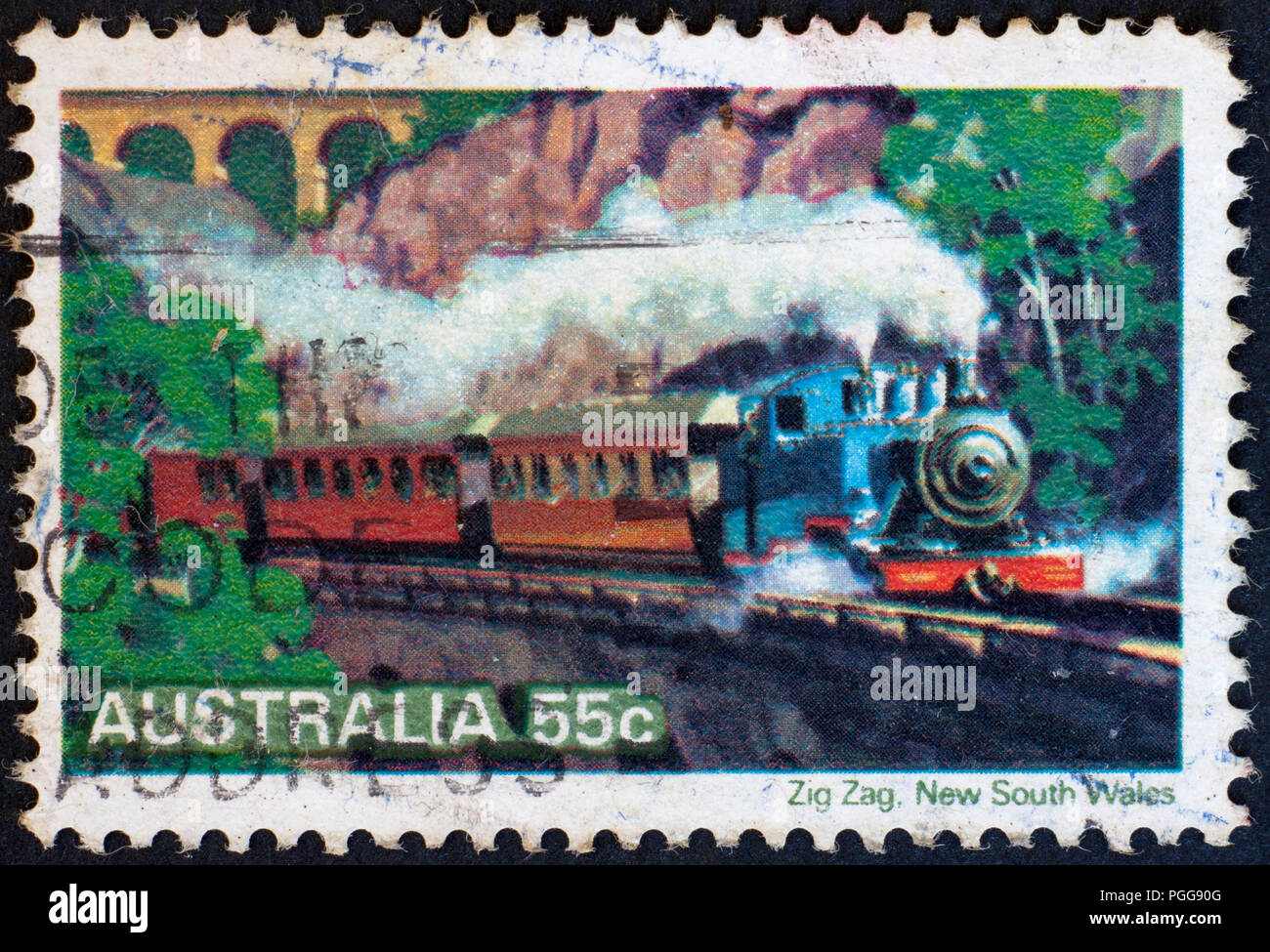 AUSTRALIA - CIRCA 1979: Zig Zag Railway, steam locomotives, circa 1979 Stock Photo