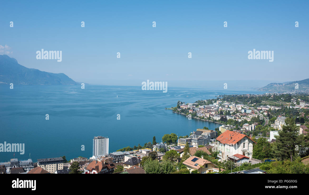 montreux switzerland and lake geneva Stock Photo - Alamy