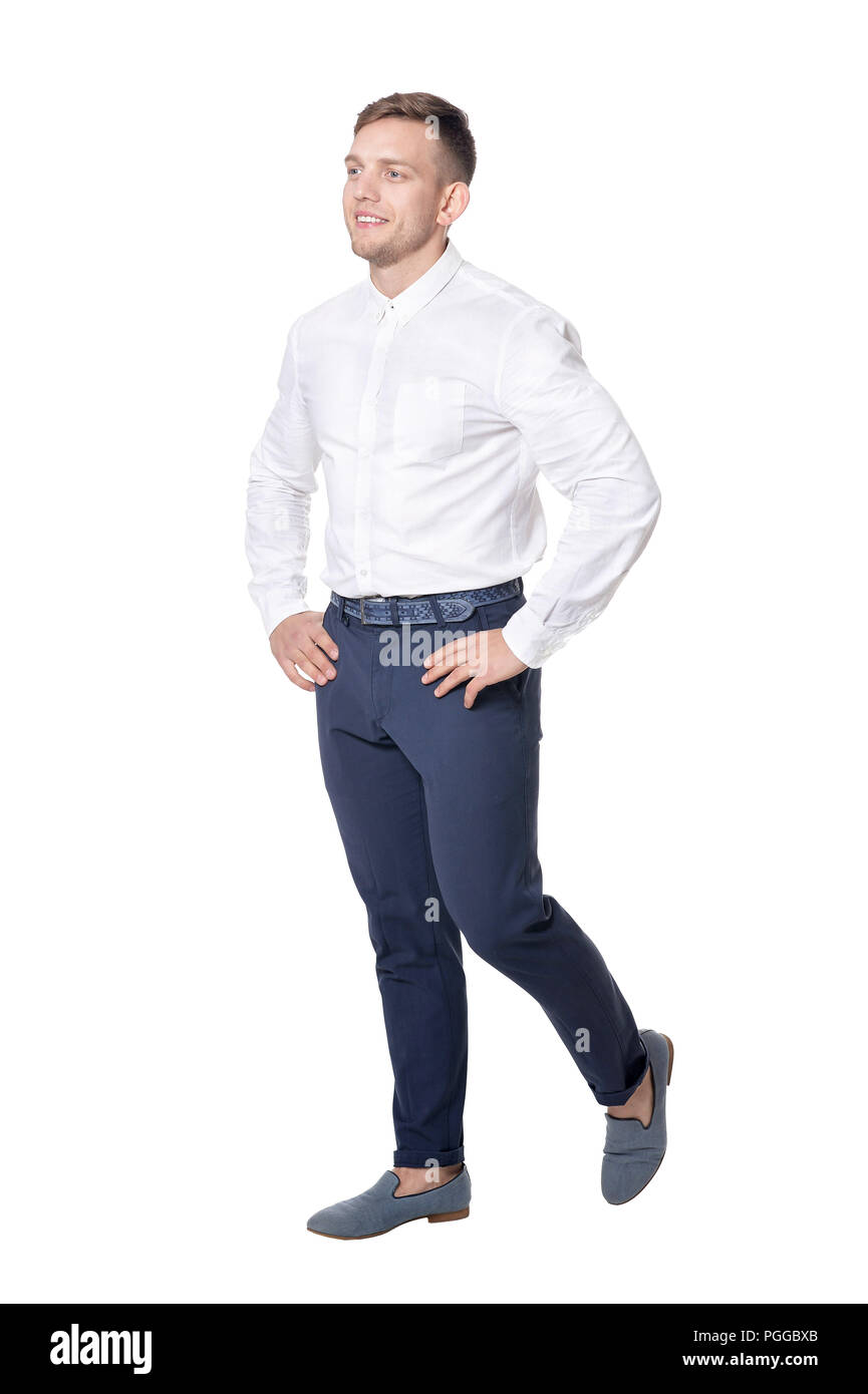 Portrait of a handsome young man on white background Stock Photo - Alamy