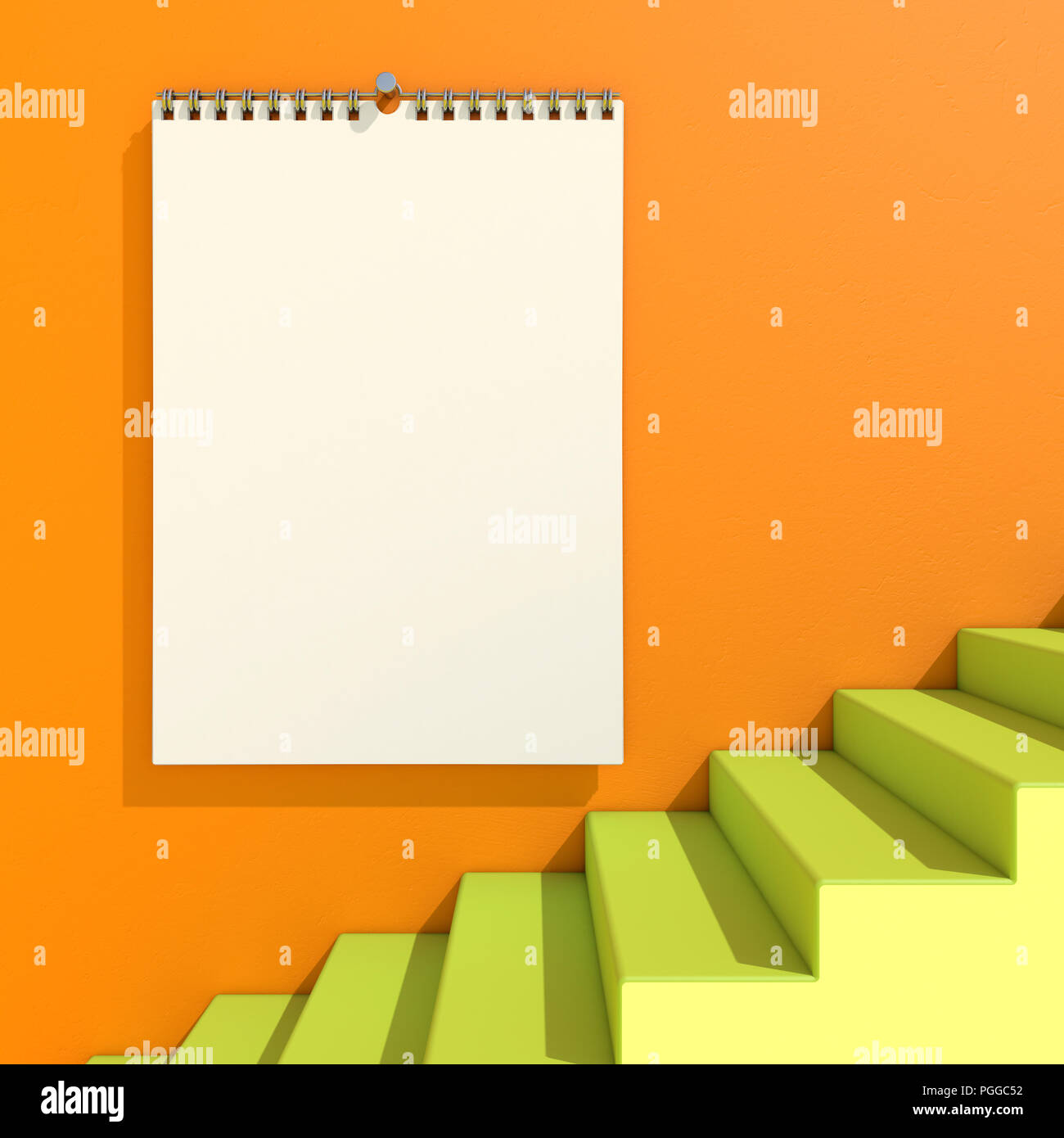 Blank design calendar template with on a background with soft shadows. 3D  rendering Stock Photo - Alamy
