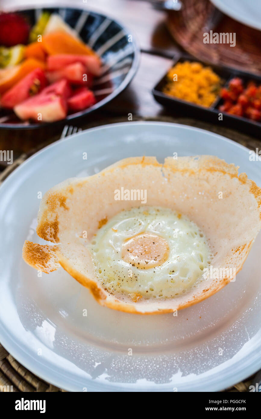 Traditional Sri Lankan breakfast with egg hoppers Stock Photo Alamy