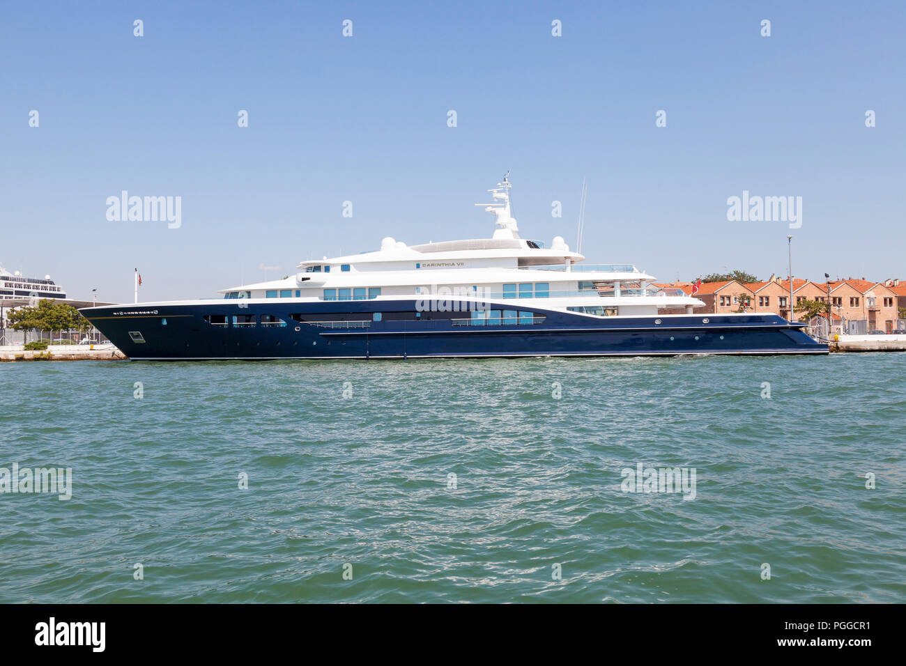 97.20m Carinthia VII superyacht, motor yacht belonging to Heidi Horten  moored in Giudecca Canal, Venice, Italy in summer 2018, one of the largest in  Stock Photo