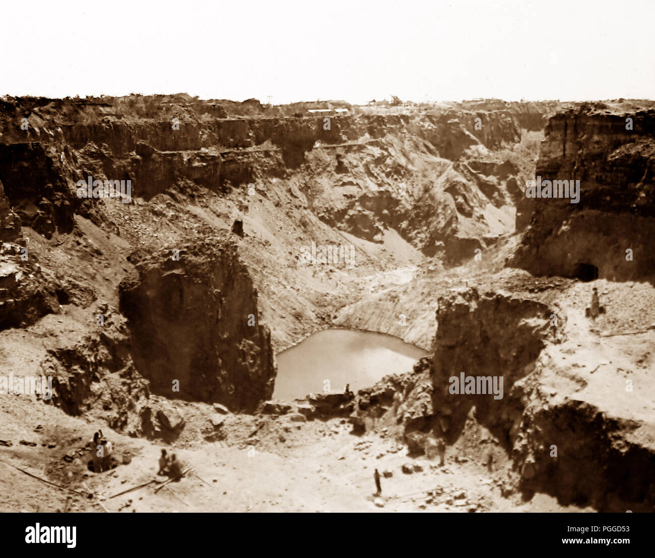 An open-cast mine in Kimberley, South Africa, Victorian period Stock Photo