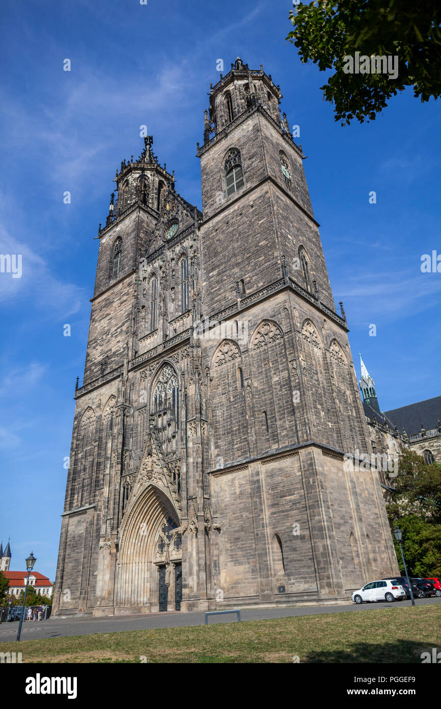 Magdeburger Dom (Magdeburg Cathedral)  in Saxony-Anhalt / Germany Stock Photo
