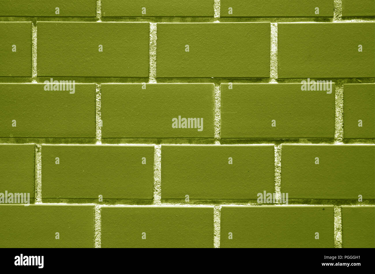 Olive Green Colored Bricks Wall, for Background, Texture or Pattern