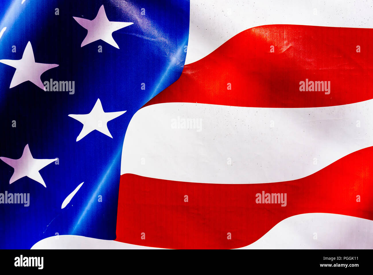 Berlin, Germany, August 16, 2018: Close-Up of Graphic Art of US Flag Stock Photo